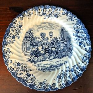 Johnson Brothers Blue Coaching Scenes Dinner Plate 10 inch